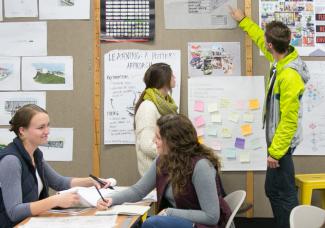 students in studio