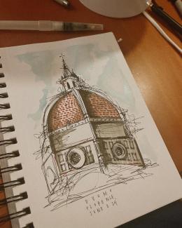 Sketch of Duomo Florence by Emma Riney.