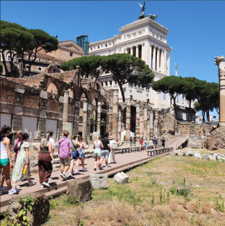 The group participated in a Ancient to Modern Rome tour.