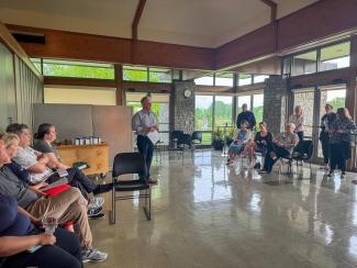 Dean Ned Crankshaw speaks to faculty and staff