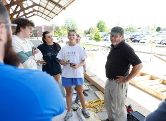 This semester’s spring studio, led by Professor Bruce Swetnam (right), emphasized how designers can serve communities during times of crisis. Mark Cornelison | UK Photo
