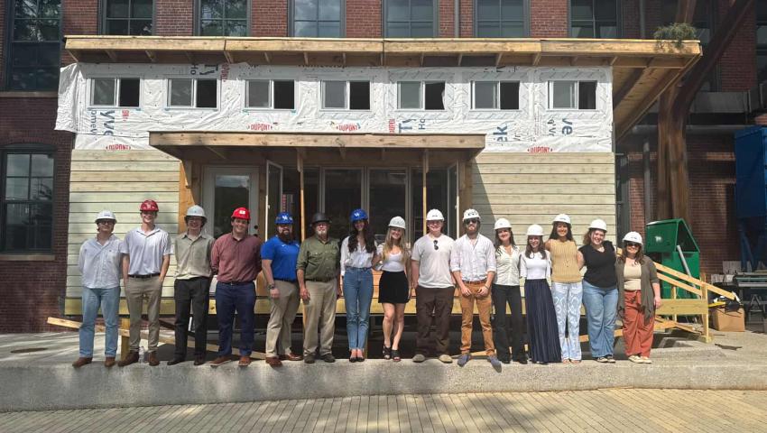 The experience helped the 14 students in the design build studio program gain valuable hands-on skills, preparing them for real-world careers in architecture and design. Photo courtesy of Blake Shipp, a student in the class.